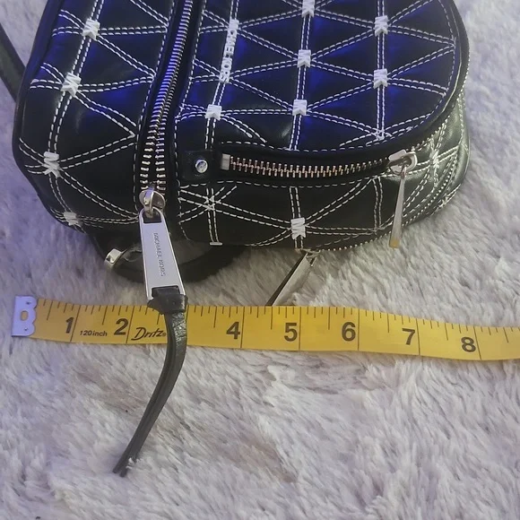 Michael Kors Black and White Quilted Backpack - Picture 10 of 12